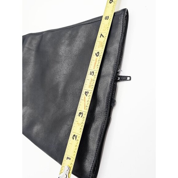 Women’s Black Leather Upper Knee-High Boots Size 8.5M Block Heel Side Zip - Picture 11 of 12